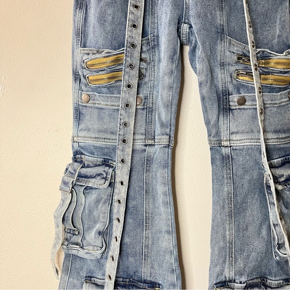 Dolls Kill Generation Kiss Aurora Cargo Flared Jeans - Picture 5 of 16